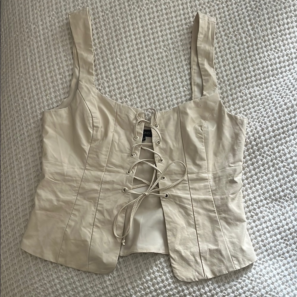 Cotton Candy Cream Bustier Crop Top